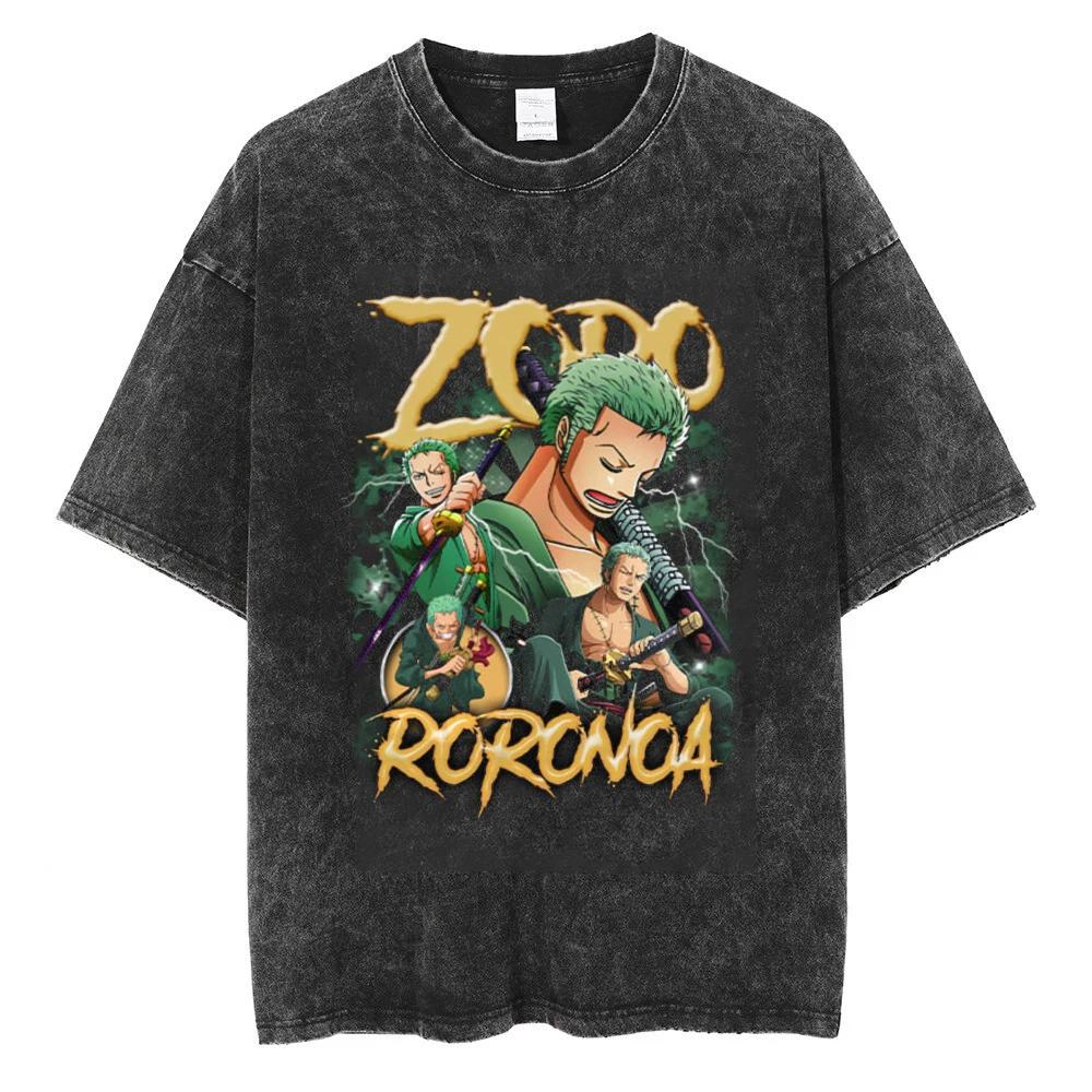 Men Hip Hop Streetwear Black TShirt Japanese Anime One Piece Vintage T Shirt Summer Harajuku Cotton Tshirt Short Sleeve Tops