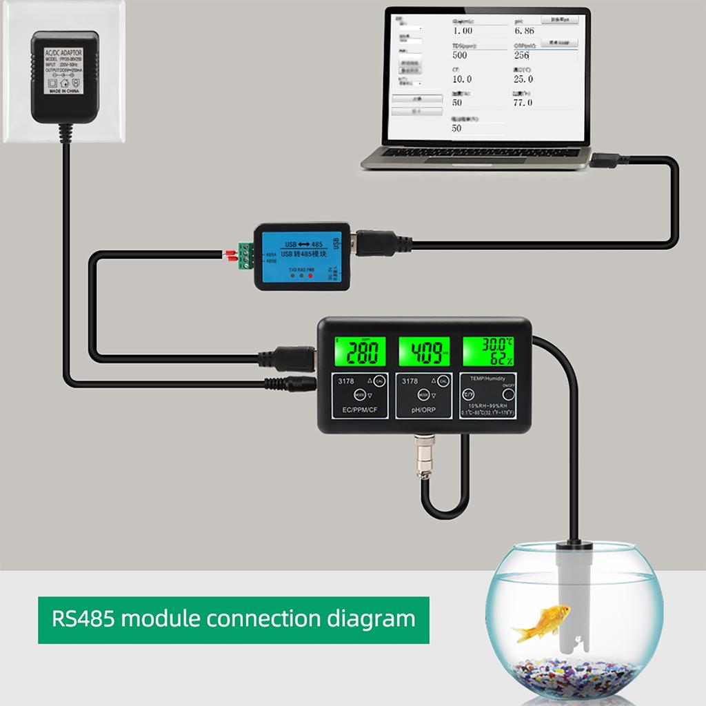 7 in 1 PH Meter for Water Digital Water Quality Tester ECCelsius CelsiusPHCelsiusCFCelsiusORPCelsiusTemperatureCelsiusHumidity Meter with   Comm