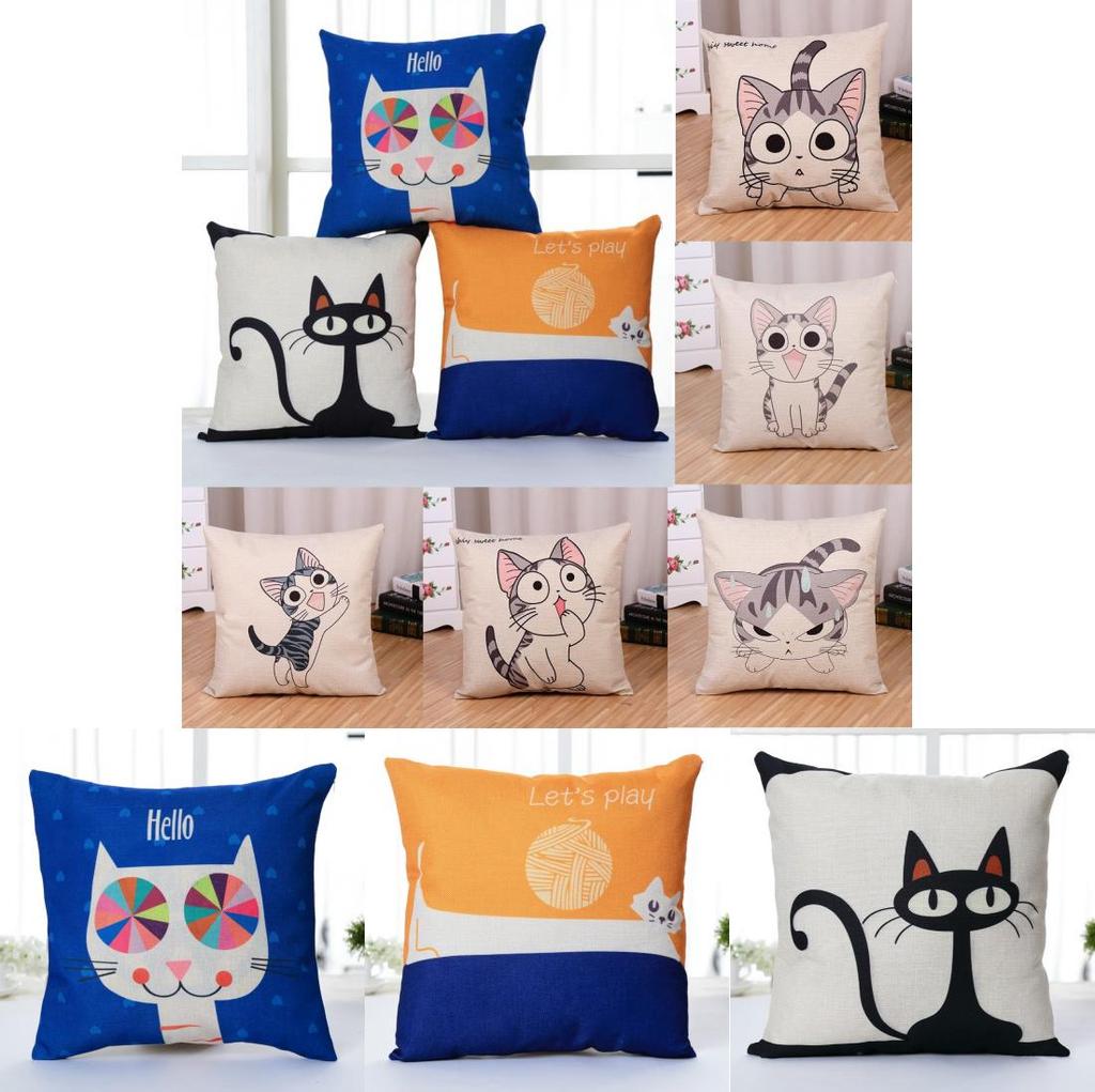 Cartoon Animal Cushion Cover With Printed Design For Bedroom And Lounge