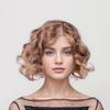 Synthetic Wig Women Short Curly Hair Pear Flower Brown Perm Blonde Short Hair Natural Full Head Cover High Temperature Fiber Wigs