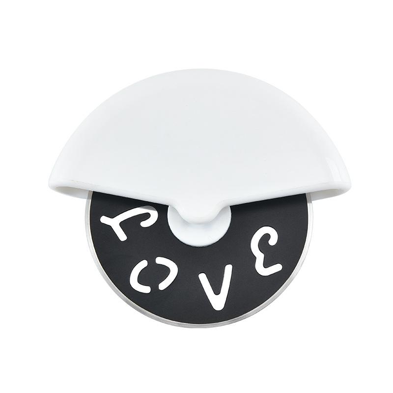 

Нож для резки круглого колеса из нержавеющей стали для пиццы с крышкой, роликовый резак для теста, кондитерские кухонные аксессуары для выпечки, инструменты белый