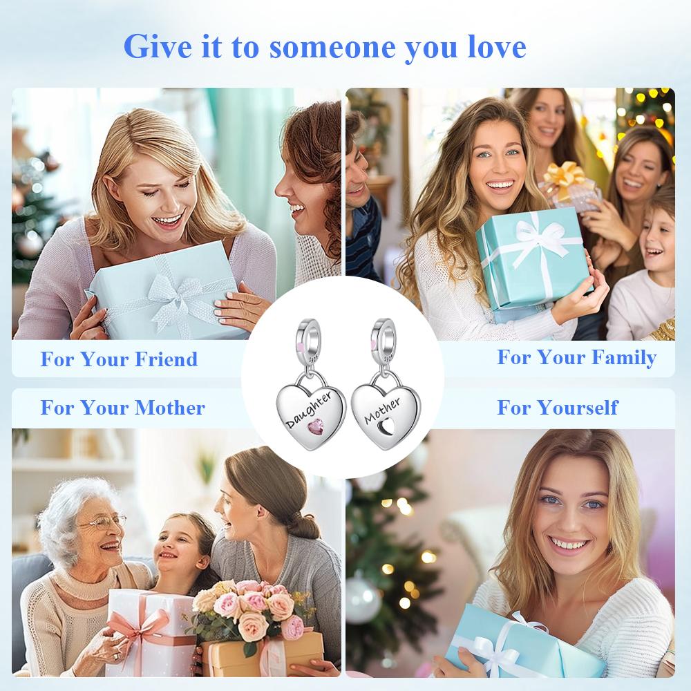 Ahthen Copper Beads Mother And Daughter Charm Ideal For Snake Chain Bracelets Necklaces For Women Jewelry Designing