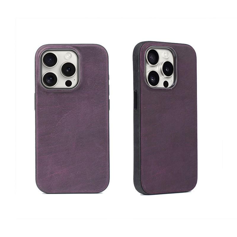 IPhone 15 Plus Case Pro Max Full Cover Magsafe Compatible Leather Back Shockproof