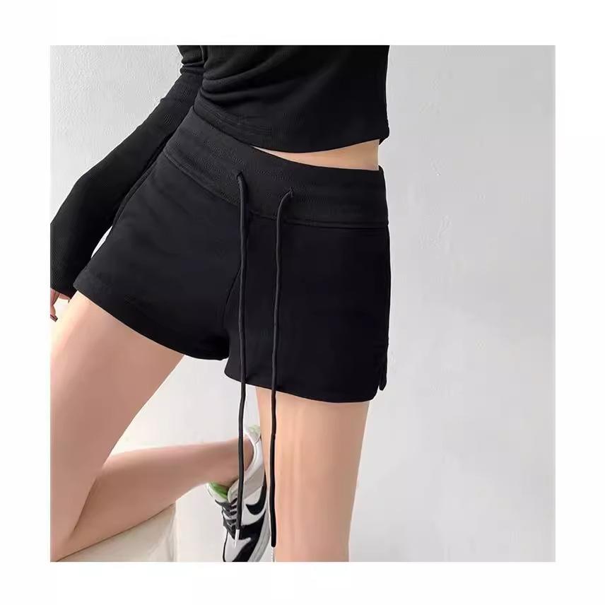 

Летние спортивные повседневные шорты с высокой талией, облегающие прямые брюки 2XL чёрный