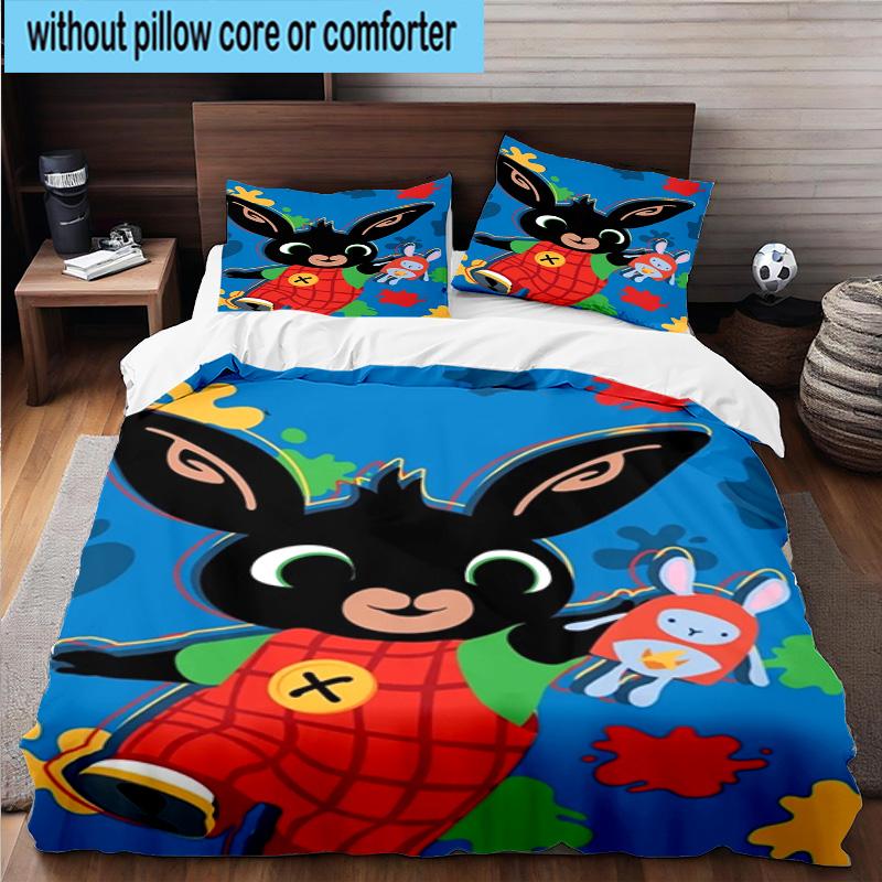 3PCS Bunny And Friends Adventure 3pcs Bedding,Including 3PCS Duvet Cover And 2pcs Pillowcases Perfect for Christmas,Ideal for Bedroom, Dormitory