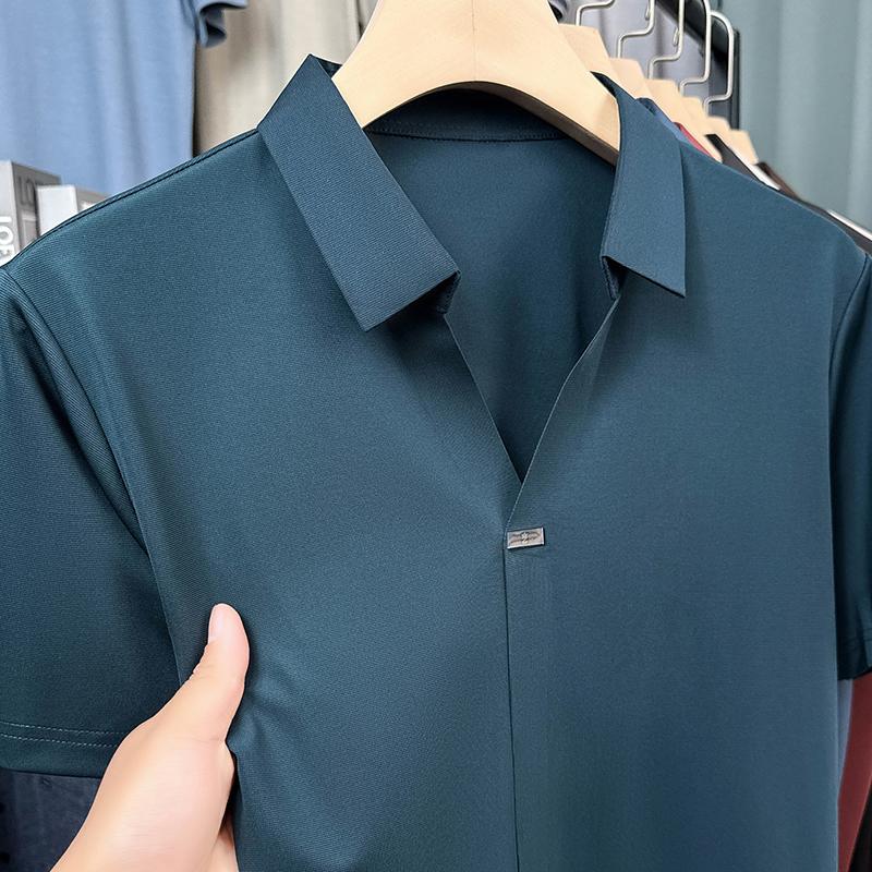 Original Designer High-End Men's Polo Shirt Lapel Short Sleeve Summer New Breathable Seamless Business Office Casual Men's Wear