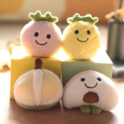 Cute Cute Fruit Pineapple Pendant Plush Toy Doll Peach Durian Strawberry Bag Hanging Decoration Keychain