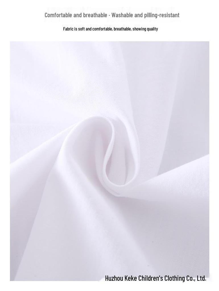 2025 Washable Cotton Lace White Shirt for Girls, Casual Round Neck, Long/Short Sleeves (Medium-Large Sizes)