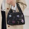 Letter Print Lunch Bag Waterproof Lunch Tote Reusable Lunch Carrier Box Bag for Women Men Commuting Camping Picnic