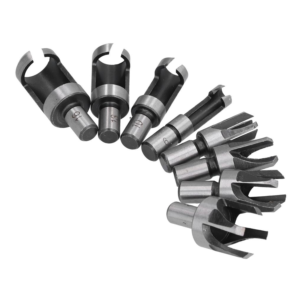 8 Pcs Cork Drill Bits High Carbon Steel Wood Plug Cutter Sets for Woodworking Drilling