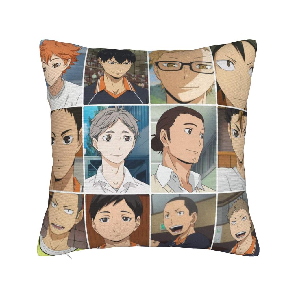 Anime Haikyuu Quadratische Kissenhülle Bokuto Volleyball Kissenbezug Toller Reißverschluss Dekorative Kissenhülle für Auto 18x18