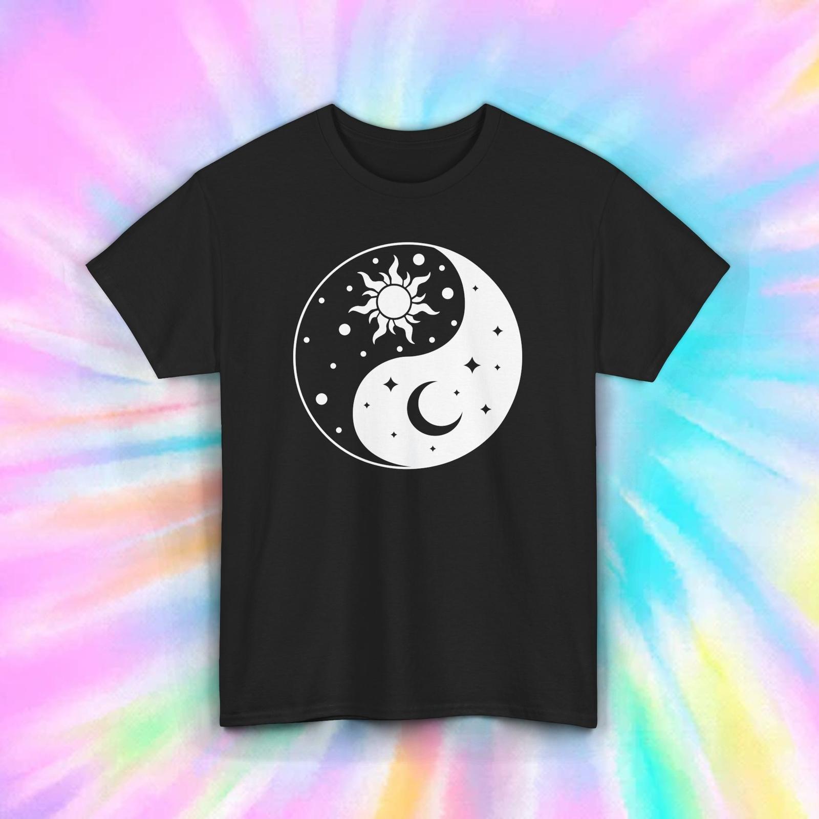 Sun and Moon Yin Yang T-Shirt Cosmic Balance Spiritual Graphic Gift Shirt S-5XL XXXXL