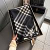 Checked scarf, Korean trendy autumn and winter scarf, line double-sided imitation cashmere scarf