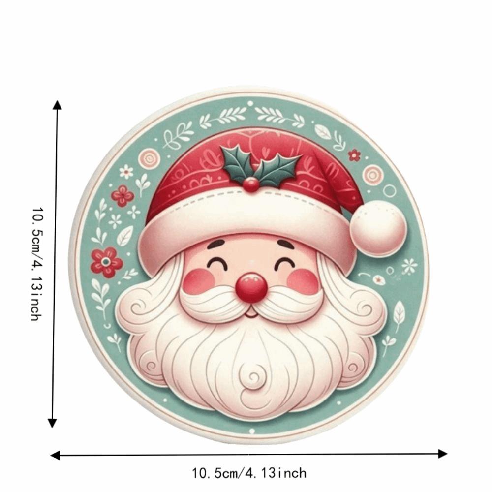Non-Slip Christmas Santa Coasters Reindeer Insulation Pad Snowman Ceramics Family Gathering
