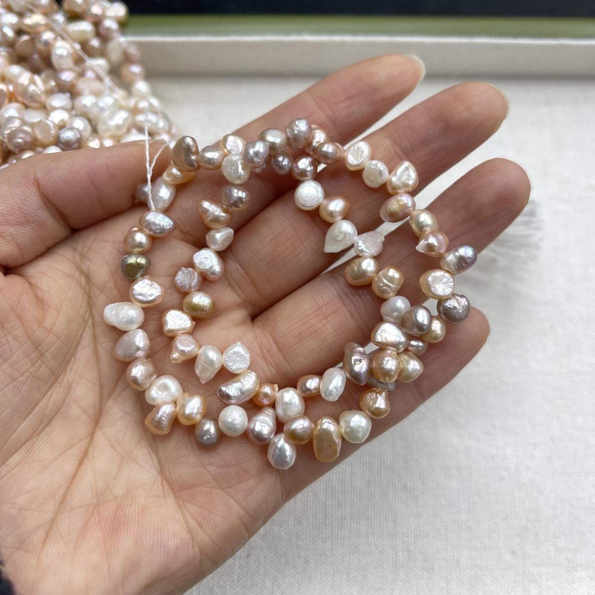 

1String, Natural Shell Mother of Pearl Beads, 5-6mm, Handmade 37-hole Double-sided Light Beads for Jewelry Making DIY, Unique Birthday Party Gift 36cm 1String/5-6mm-36cm білий