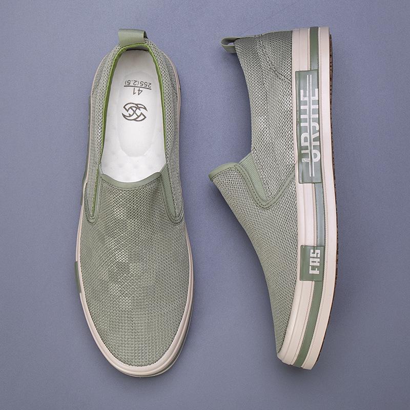 Summer Men's Korean Mesh Slip-On Shoes - Breathable Casual Low-Top Sneakers