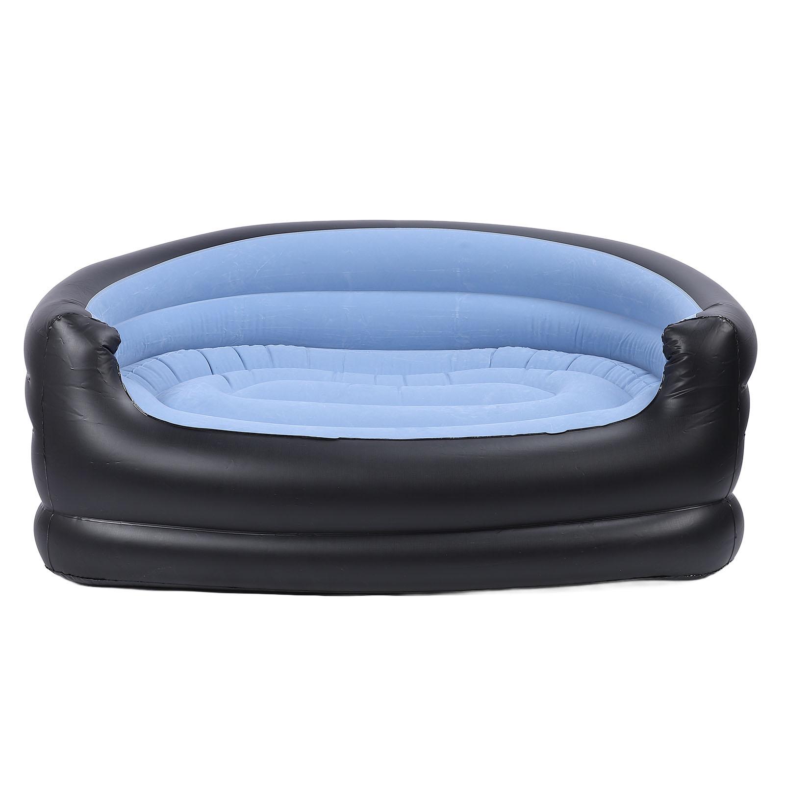 Надувное кресло ПВХ и бархат Водонепроницаемое Удобное Портативное Надувное кресло для улицы синий
