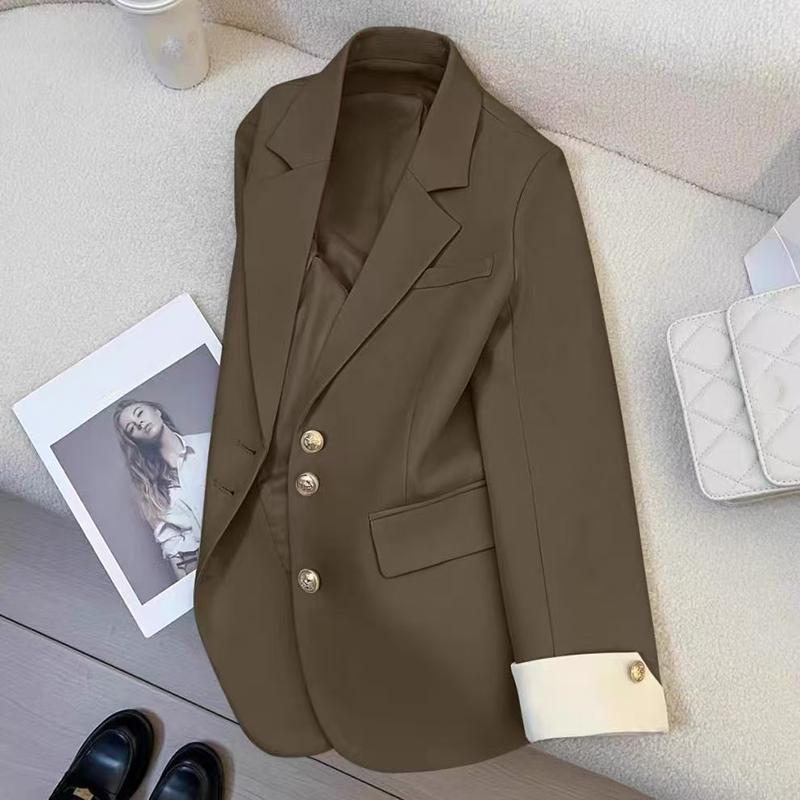 Damenmantel Elegant Sportlich Lässiger Blazer Koreanische Mode Jacke Frühling Herbst Büro Damenmantel