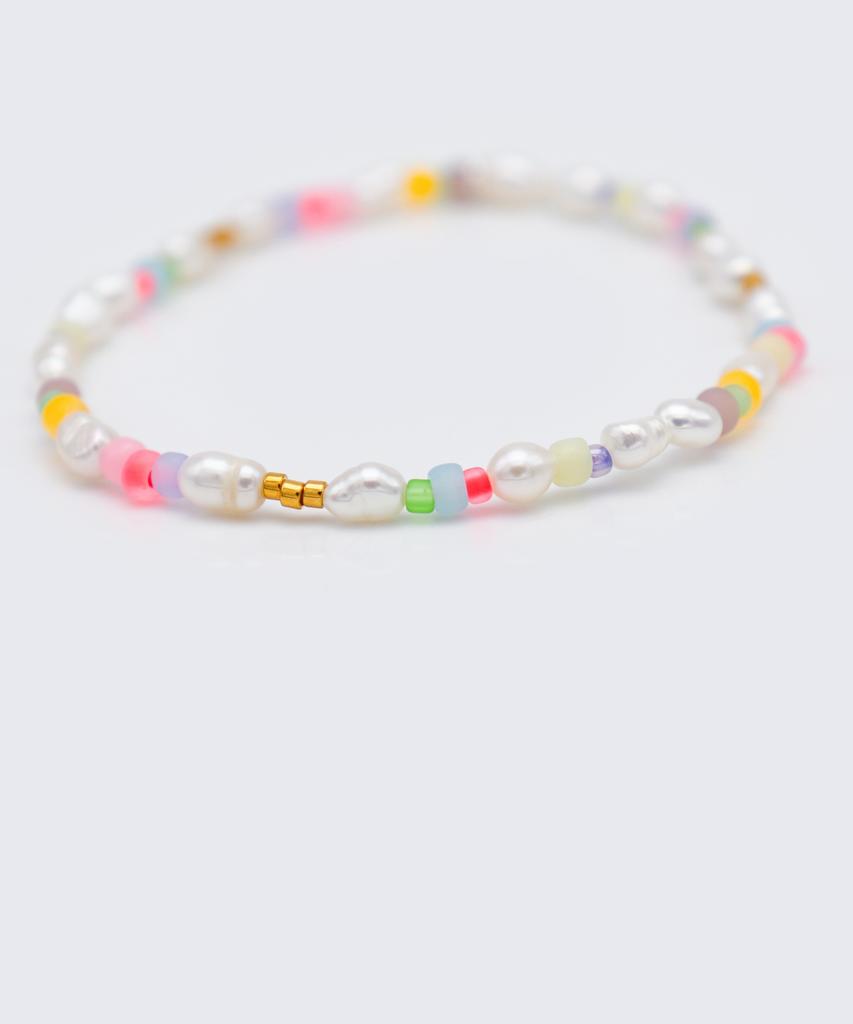 Bonbeau Jelly Beads Water Pearl Bracelet 3Mm Rice Grain Freshwater Pearl Color Bead Bracelet