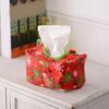 Holiday Office Table Accessory Christmas Tissue Box Cover, Santa Face Napkin Dispenser Sleeve, Non-Woven Fabric Soft Holder for Home Party,