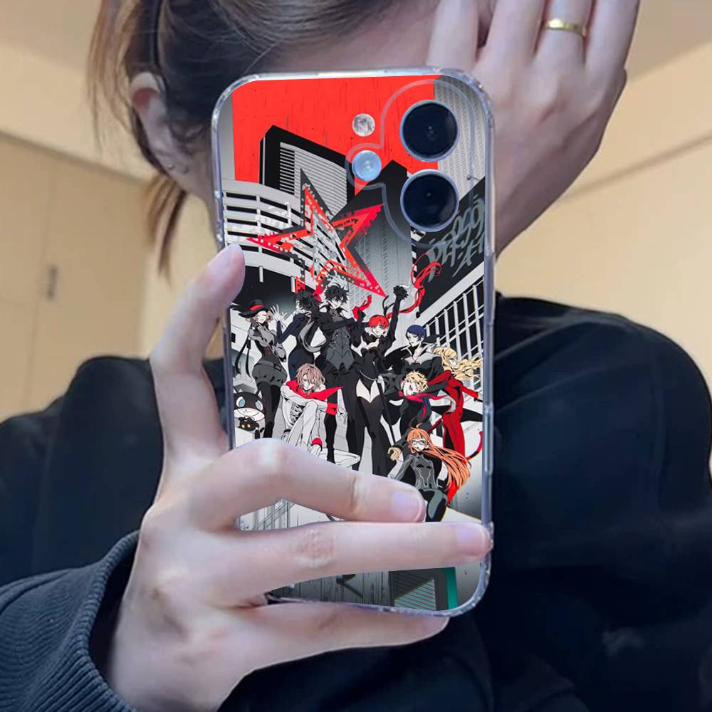 Game P-Persona 5 Cool Phone Case For iPhone 17 16 15 14 13 11 12 Pro Max Mini Plus Shockproof Transparent Soft TPU