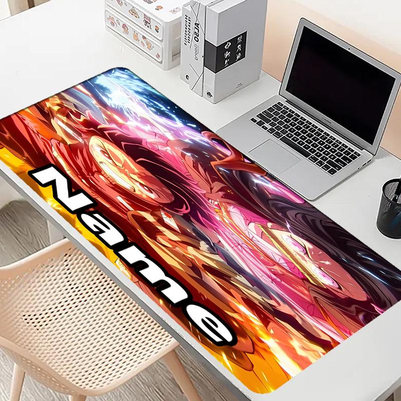 Custom Name Personalized Demon Slayer Pattern Mousepad, Laptop PC Desk Mat, Decorative Desk Mat for Home Keyboard Pad Gift