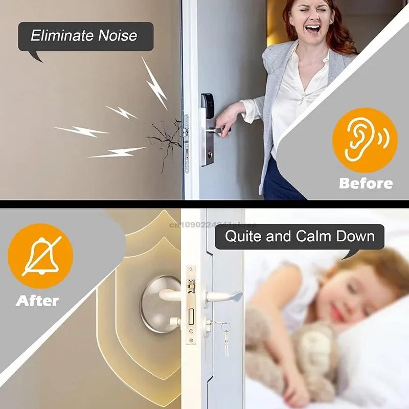 Door Knob Wall Shield Clear Soft Rubber Door Stopper Door Handle Bumper Mute Stickers Wall Protector Muffler Pad Protective Plug