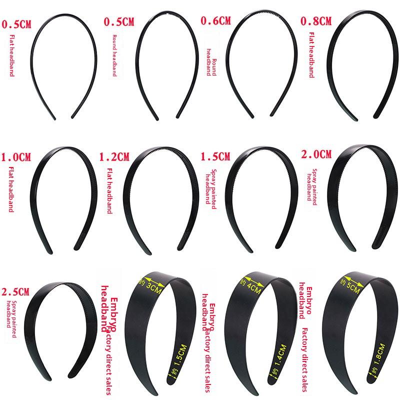 Bandă de păr din plastic negruBaston răsucitBandă de cap stil naționalBandă de păr școală primară