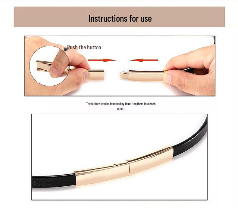Women's Stylish Thin Leather Belt for Skirts, Dresses, and Coats