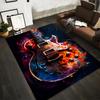 Colorful Fiery Electric Guitar Art Carpet for Modern Home Decor Suitable for Use As an Anti-slip for Living Room Bedroom Sofas