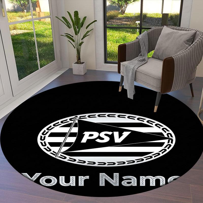 Philips Sport Vereniging Custom Name Round Area Rug,Carpet Rug for Living Room Bedroom Sofa Playroom Decor,Non-slip Floor Mat