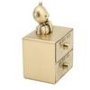Tooth Box Metal Cute BearShape Storage Case with 2 Drawers for Children Growth Memorial Gift Jewelry Collection(Green Patina )