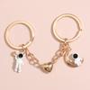 Creative Design Astronaut Star Moon Key Chain Spaceman Love Heart Couple Friendship Gift Car Bag Key Ring Pendant Accessories