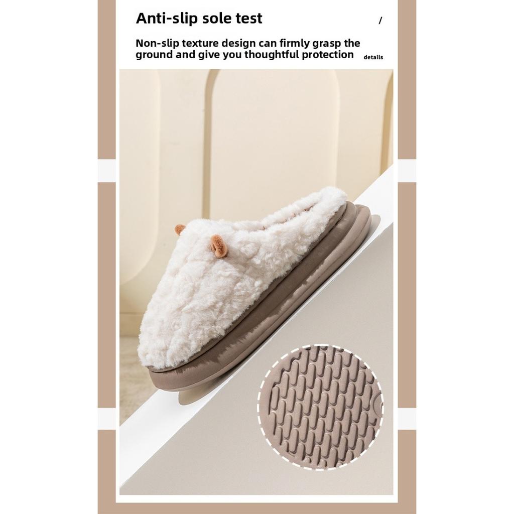 Pantofole di Cotone da Donna per Autunno e Inverno, Scarpe di Cotone da Coppia per Uomo, Spesse, Calde, Antiscivolo, Scarpe di Peluche da Casa