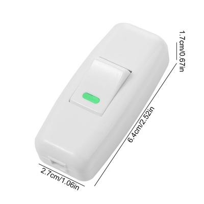 2pcs Inline on/Off Plastic Boat Shape Switch Classic Convenient Wiring Switch Square Light Switch Bedside