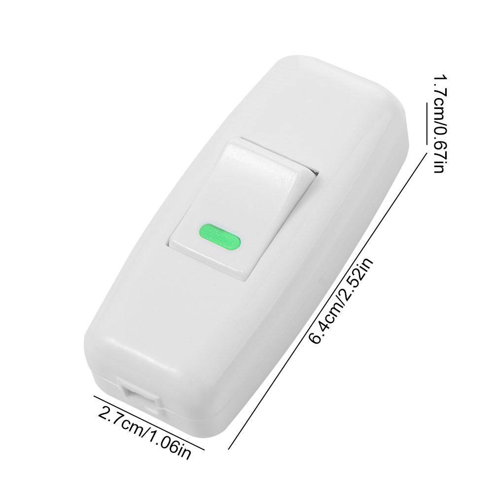 2pcs Classic Small Rocker Button Plastic Light Switch Inline on/Off Boat Shape Switch  Desk Light