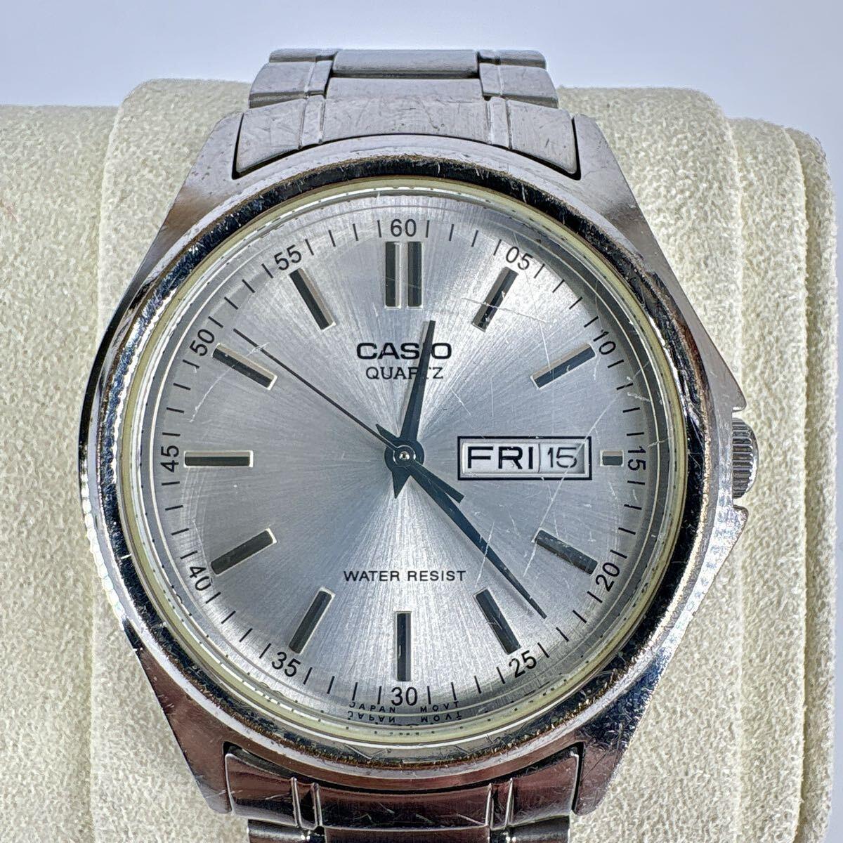 [New battery replacement/working item] CASIO Casio Men s Watch Silver Day Date Quartz