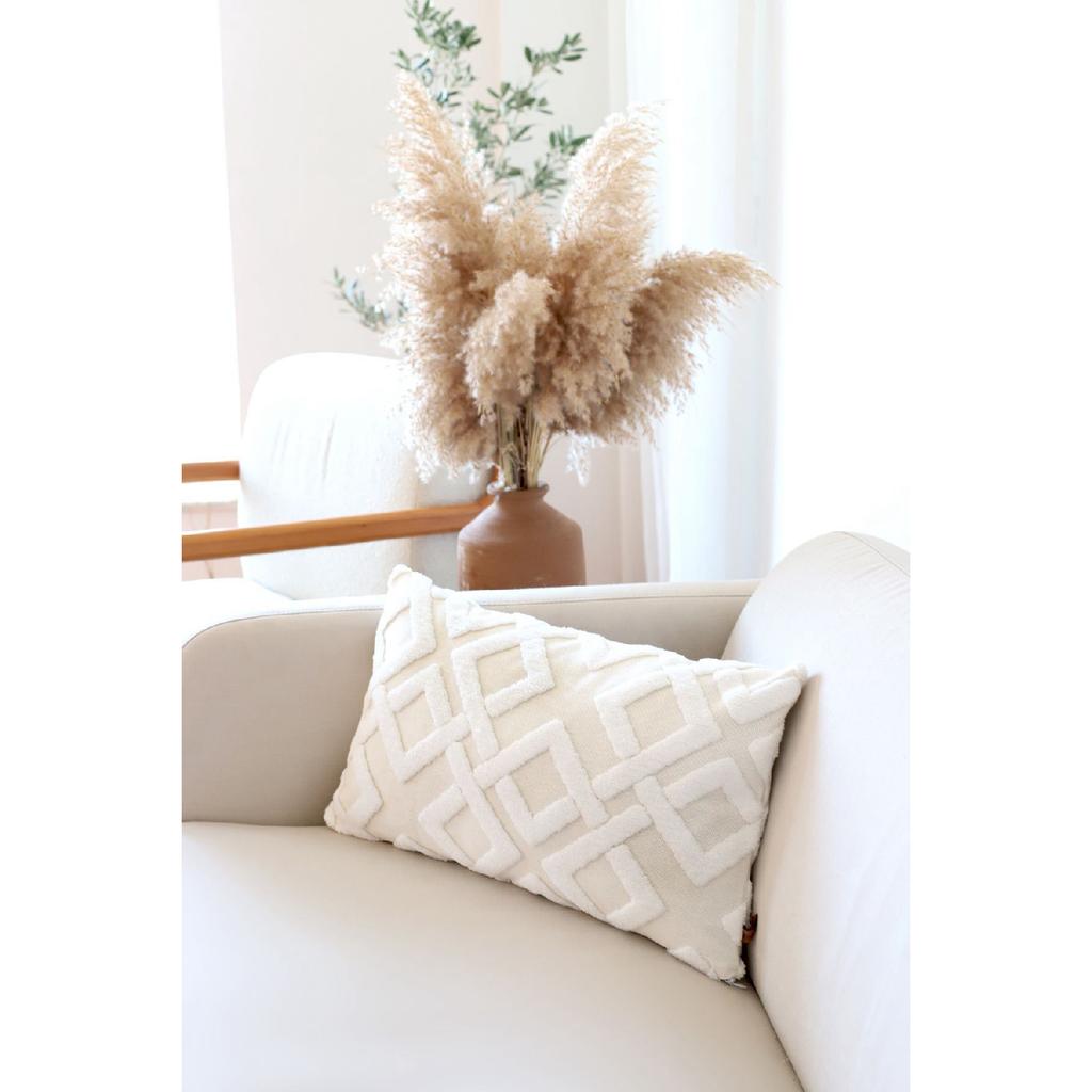 Bohemian Special Design Punch Punch Pattern Decorative Rectangular Throw Pillow Case Mila Gray