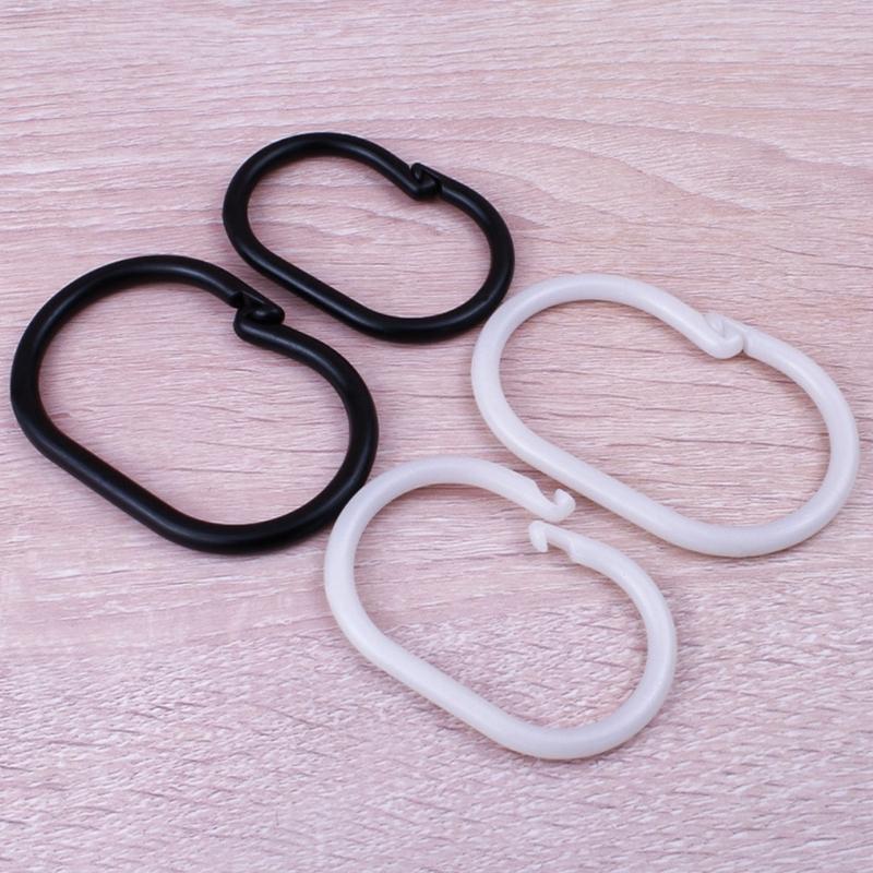 100pcs Smooth Sliding Shower Hooks With Locking Mechanism Waterproof Snap Lock Rings Bathroom Curtain Rod Attachments