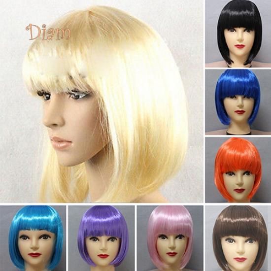 

Цветные парики для косплеев и вечеринок вино красного