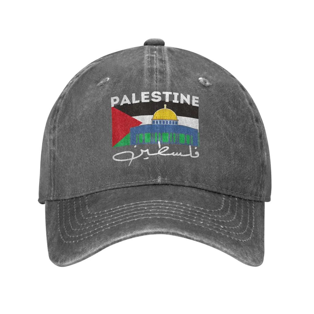 Flag Palestinian Arabic Calligraphy Sun Baseball Cap Female Male Design Trucker Hat Summer Sunscreen Baseball Caps