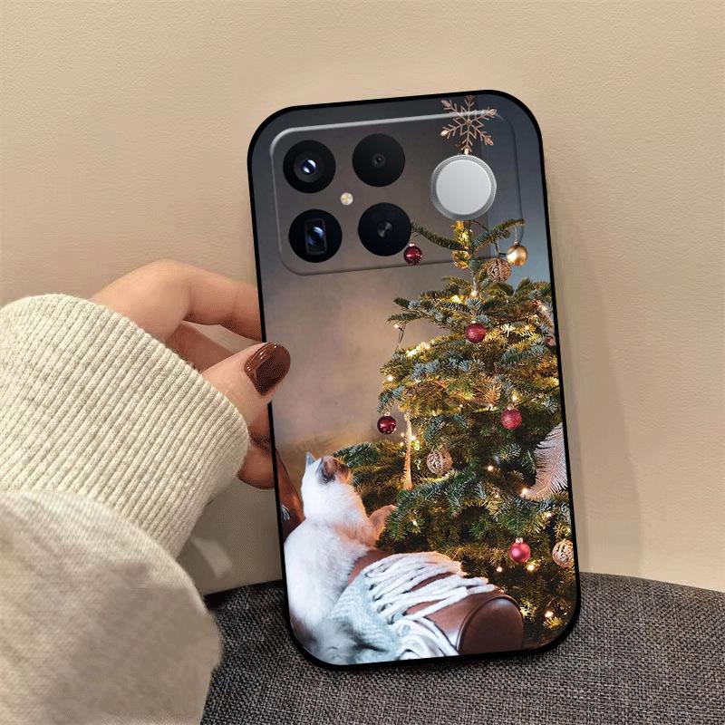 Christmas Painting Phone Case For Redmi K80 K70 K60 Ultra K90 Pro Max K40 Gaming K70E K60E Soft Silicone Shockproof Cover Coque