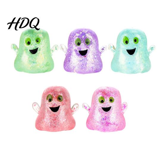 Ghost Fidget Toys 1/5Pcs Mini Halloween Squeeze Toy, Glitter Stress Relief Kids Adults Sensory Ball Party Favors for