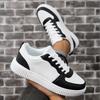 Mens Colorblock Daily Athletic Shoes Mens Perforated Genuine Leather Court Athletic Shoes Ventilate Lightweight Stylish Trend Versatile