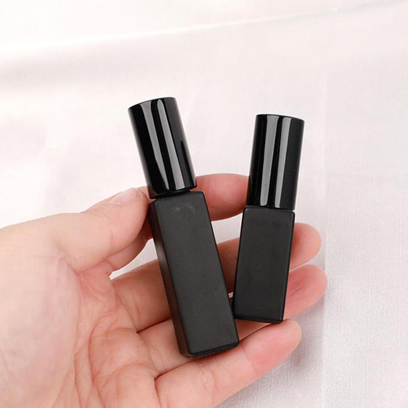 Portable Perfume Bottle Black Mini Cosmetic Container Sample Atomizer Glass Empty Refillable Bottle For Traveling