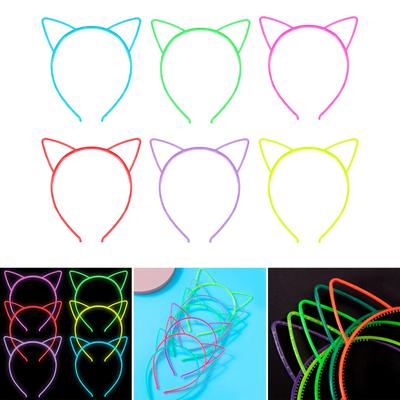 Fashion Adult Kids Glowing Cat Ear Shape Hair Hoop Luminous Hairband Stage Party Women Styling Headband