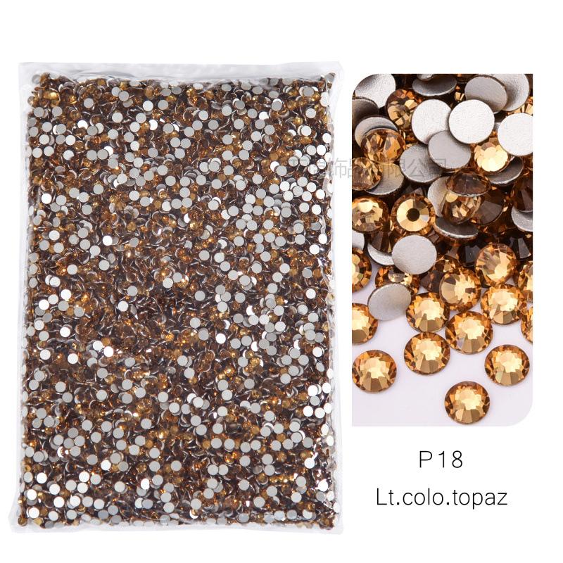 P1-70 Ordinary Color Large Packaging Glass Flat Bottom Diamond Rhinestone Nail Diamond Diy Crystal Mobile Phone Case Beauty Jewelry Accessories