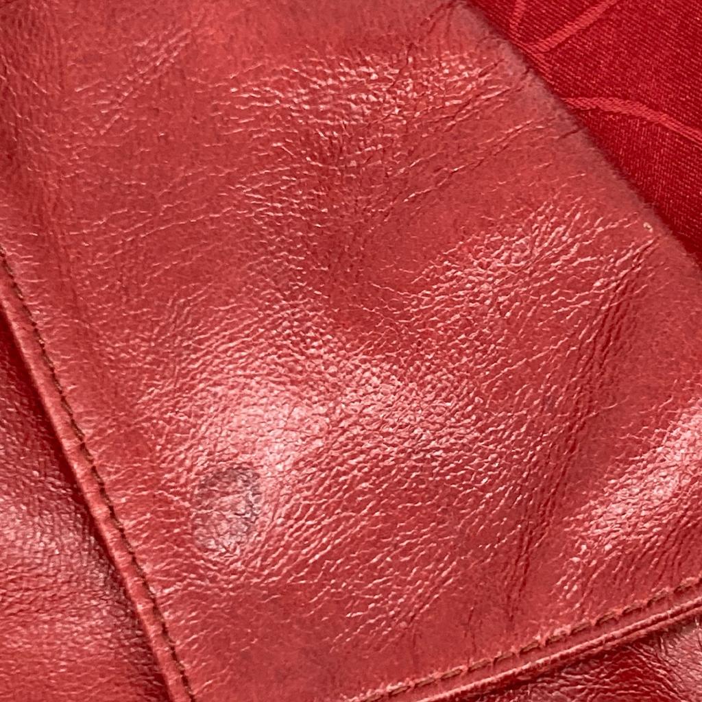 CHANEL 2001 High Summer P17886 Red Goatskin Camellia Lining Leather Jacket Jacket 38 RedUsed