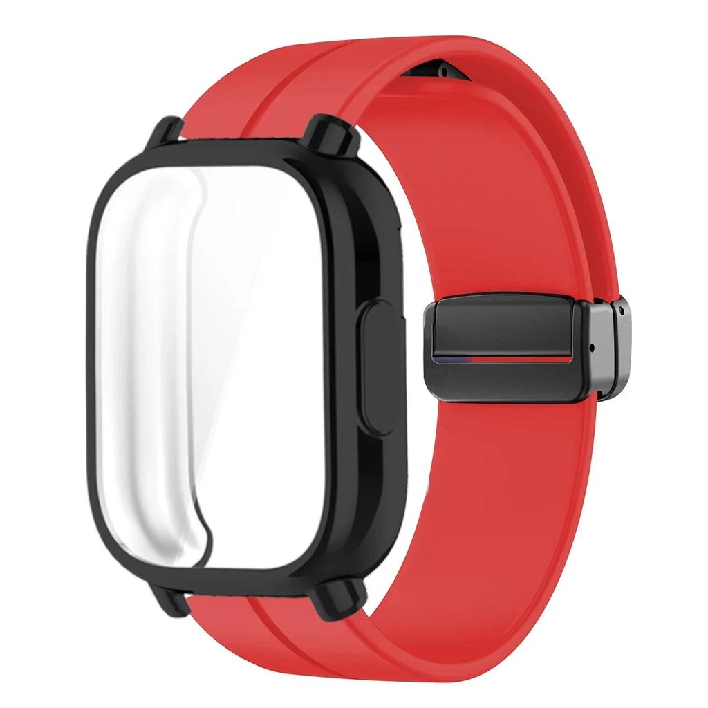 Magnetisches Silikonarmband + Hülle für Xiaomi Redmi Watch 5 Active Lite Smartwatch Armband und Hülle für Redmi Watch 5 Active Lite