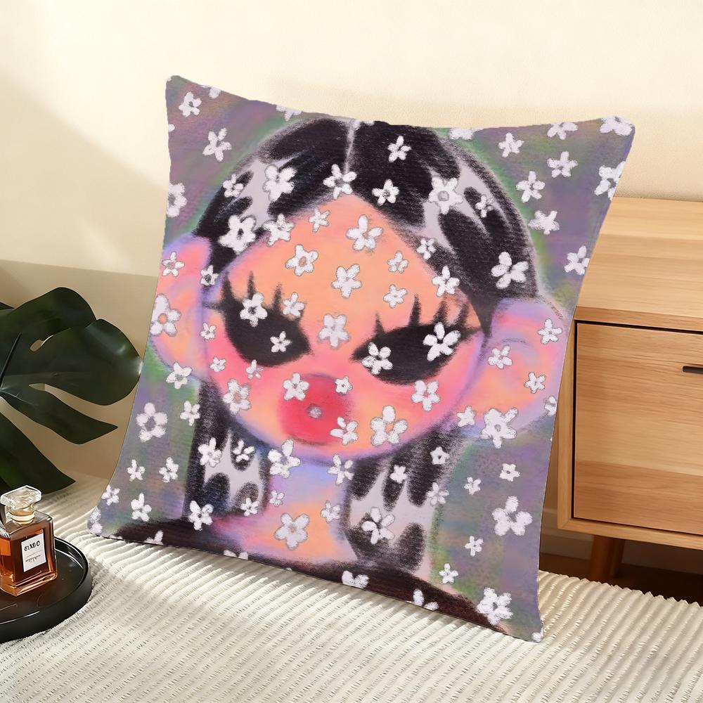 Andreadieznin Spanish Cushion Cover Silky Short Plush Home Sofa Cushion Cover - Invisible Zipper Home Decoration